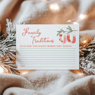 Tarjeta De Recepción Juego de Navidad, Tradiciones Familiares, Fiesta d