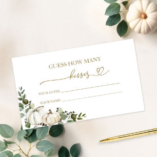 Tarjeta De Recepción Juego de novia Adivina cuántos besos Otoño de vege