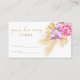 Tarjeta De Recepción Juego de novia de césped boho: adivina cuántos cor