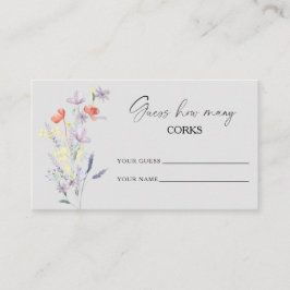 Tarjeta De Recepción Juego de novia floral boho adivina cuantos corchos