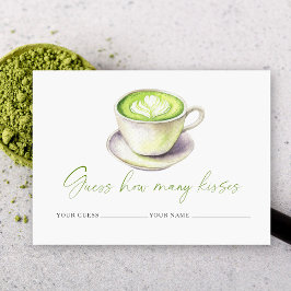 Tarjeta De Recepción Juego de novia taza de Matcha Cuántos besos