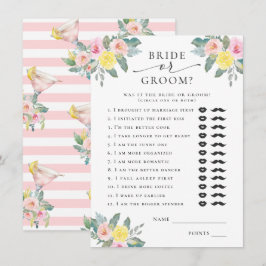 Tarjeta De Recepción Juego de novias con cócteles brillantes para novia