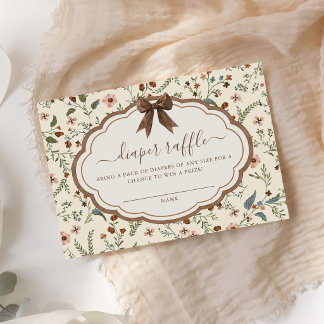 Tarjeta De Recepción Juego de pañales para baby shower floral rústico