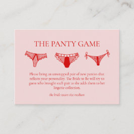Tarjeta De Recepción Juego de Panty de Bachelorette Party de Cocktail R