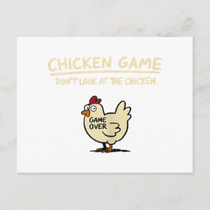 Tarjeta De Recepción Juego de Pollo No Mires Al Pollo Pollo Divertido