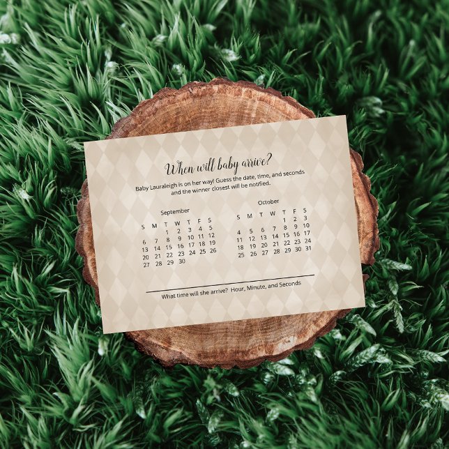 Tarjeta De Recepción Juego de predicción de llegada de bebé blanco (Subido por el creador)