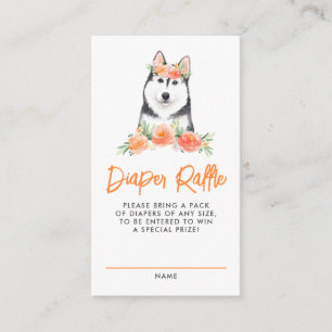 Tarjeta De Recepción Juego de Raffle del pañal del Husky Siberian