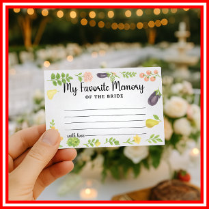 Tarjeta De Recepción Juego de recuerdo favorito de la novia recién sali