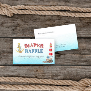 Tarjeta De Recepción Juego de rifa de pañales para baby shower náutico