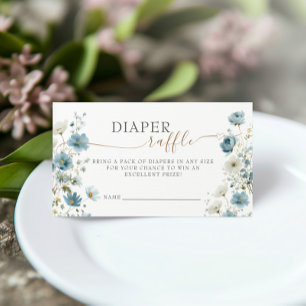 Tarjeta De Recepción Juego de Rifas de Pañales para Baby Shower de Flor