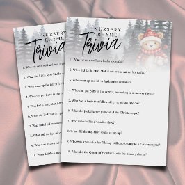 Tarjeta De Recepción Juego de Shower de bebé Trivia de Rimas Infantiles