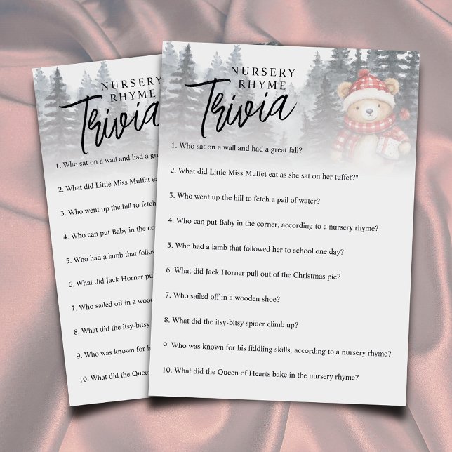 Tarjeta De Recepción Juego de Shower de bebé Trivia de Rimas Infantiles (Subido por el creador)