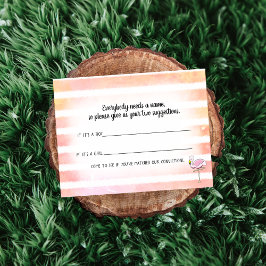 Tarjeta De Recepción Juego de sugerencia de nombre de bebé con tiras de
