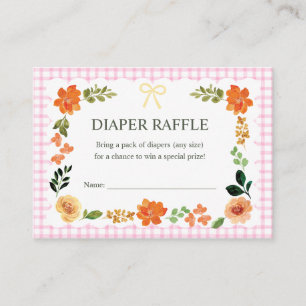 Tarjeta De Recepción Juego de toallas para baby shower con rifa de paña