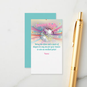 Tarjeta De Recepción Juego Disco Ball Baby Shower Diaper Raffle