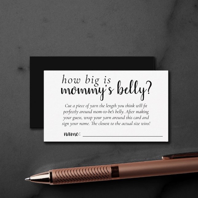 Tarjeta De Recepción Juego mínimo simple | Qué grande es la Belly de ma (Subido por el creador)