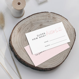 Tarjeta De Recepción Juego moderno de adivinanza de cuántos besos para 