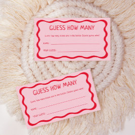 Tarjeta De Recepción Juego Retro Rosa Adivina Cuántos Besos