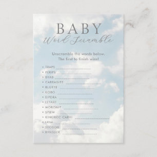 Tarjeta De Recepción Juegos de Baby Shower de Baby Word Scramble