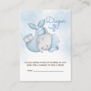 Tarjeta De Recepción Juguete de rifa de pañal elefante bebé ducha