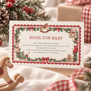 Tarjeta De Recepción Juguetes Antiguos Red Scallop Libro de Navidad par