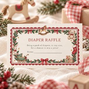 Tarjeta De Recepción Juguetes Antiguos Red Scallop Sorteo de Pañales de