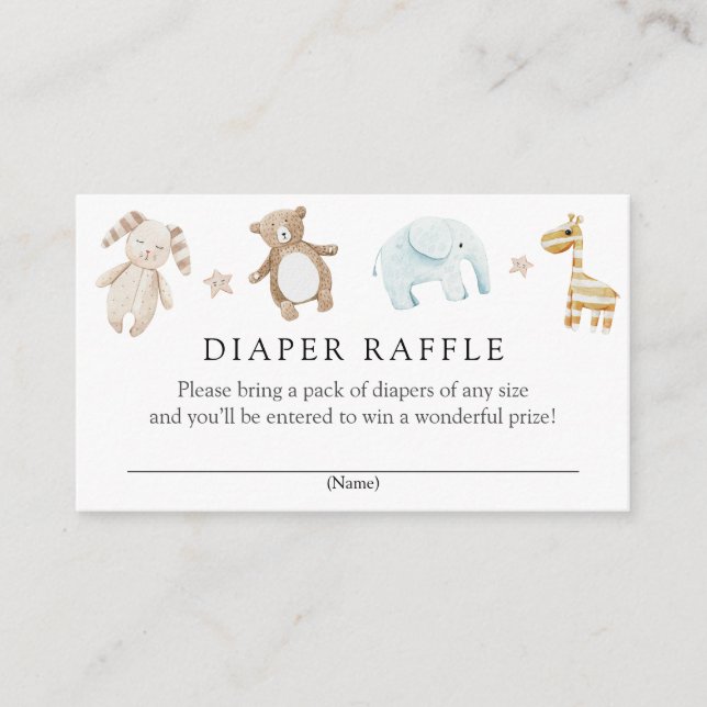 Tarjeta De Recepción Juguetes de la cosecha Dulce Diaper bebé Raffle ta (Anverso)