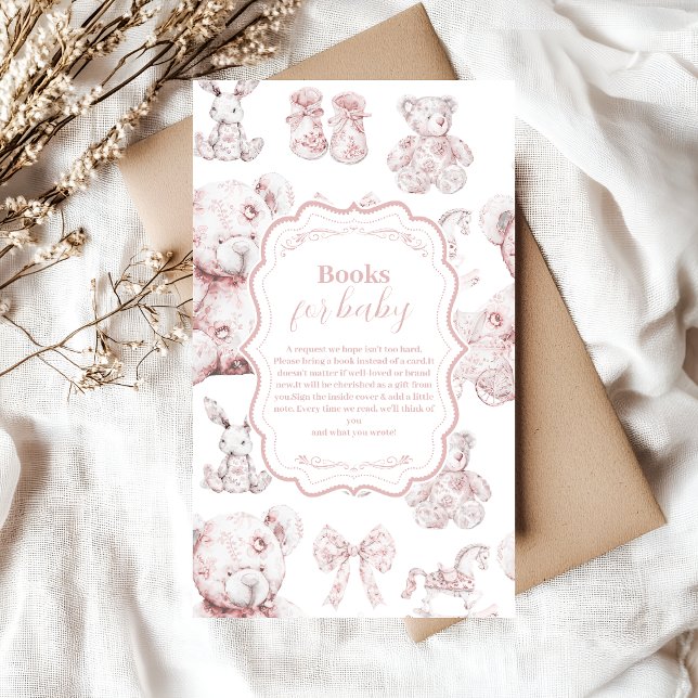 Tarjeta De Recepción Juguetes rosados Toile De Jouy Libros de Baby Show (Subido por el creador)