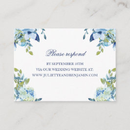 Tarjeta De Recepción Juliette Dusty Blue Floral Boda RSVP