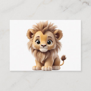 Tarjeta De Recepción Jungle Adorable Lion Cub Sitting Portrait