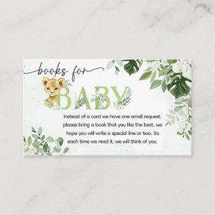 Tarjeta De Recepción Jungle Baby Shower Books para bebé