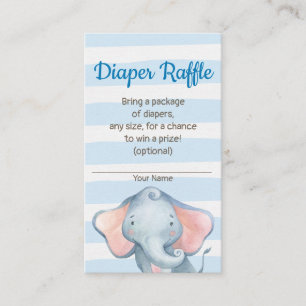 Tarjeta De Recepción Jungle Elephant Baby Shower Diaper Raffle Card