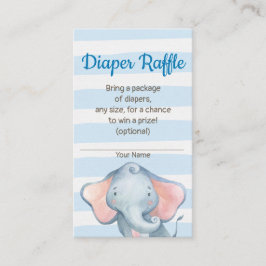 Tarjeta De Recepción Jungle Elephant Baby Shower Diaper Raffle Card
