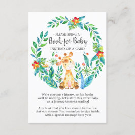 Tarjeta De Recepción Jungle Giraffe Baby Shower Book for Baby Card