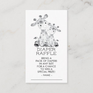 Tarjeta De Recepción Jungle Giraffe Shower Diaper Raffle Ticket