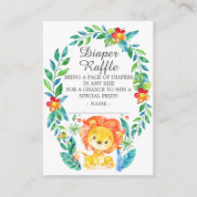 Jungle Lion Baby Shower Diaper Raffle