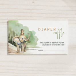 Tarjeta De Recepción Jungle Safari Animals Baby Shower Diaper Raffle