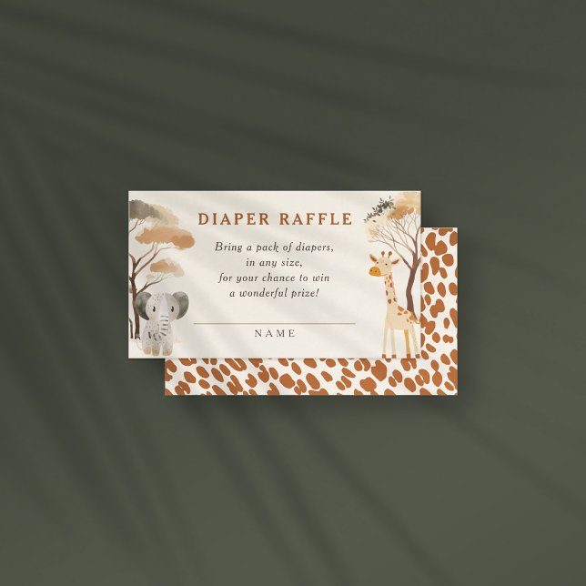 Tarjeta De Recepción Jungle Safari Animals Baby Shower Diaper Raffle (Subido por el creador)