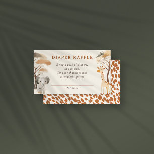 Tarjeta De Recepción Jungle Safari Animals Baby Shower Diaper Raffle