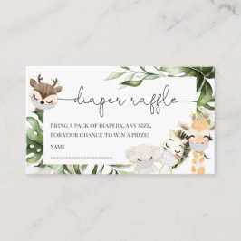 Tarjeta De Recepción Jungle Safari Animals Baby Shower Diaper Raffle