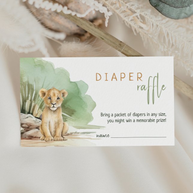 Tarjeta De Recepción Jungle Safari Lion Baby Shower Diaper Raffle (Subido por el creador)