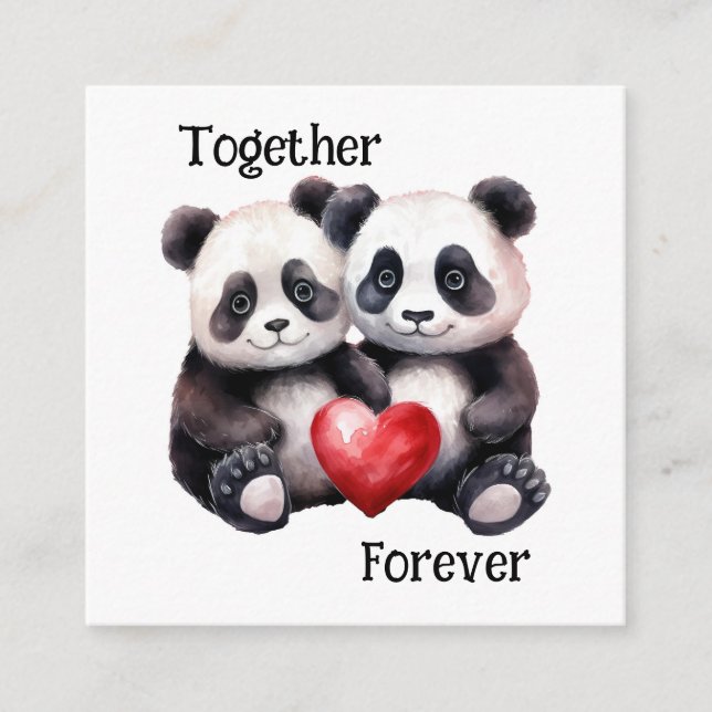 Tarjeta De Recepción Juntos Froever Panda par (Anverso)
