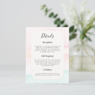 Tarjeta De Recepción Katie - Detalles del Boda Pastel acuático