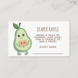 Tarjeta De Recepción Kawaii Aguacate Diaper Raffle