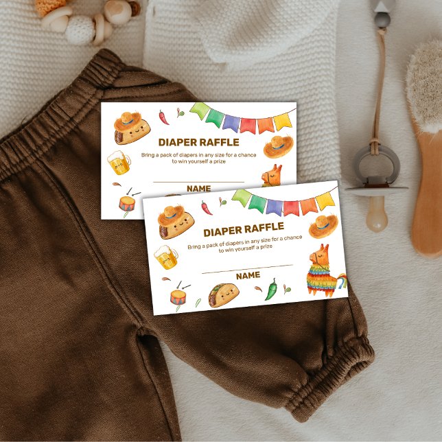 Tarjeta De Recepción Kawaii Rustic Taco Diaper Raffle Baby Shower (Kawaii Rustic Taco Diaper Raffle Baby Shower Enclosure Card)