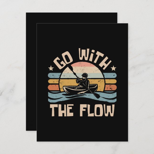 Tarjeta De Recepción kayak-divertido (Anverso / Reverso)