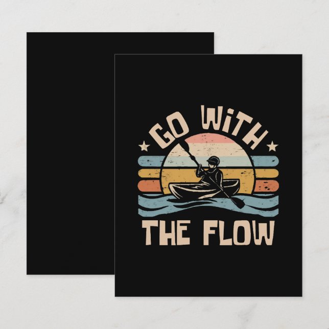 Tarjeta De Recepción kayaking-divertido (Anverso / Reverso)