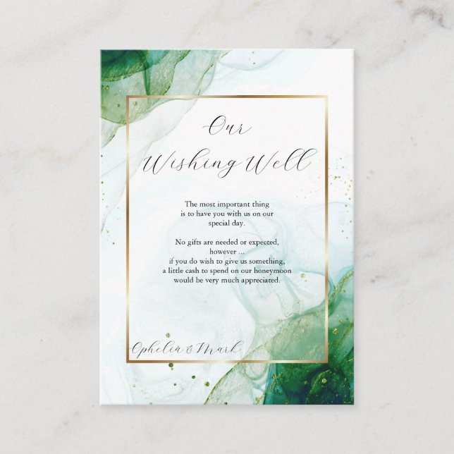 Tarjeta De Recepción Kelly Green Alcohol Ink Wike Well (Anverso)