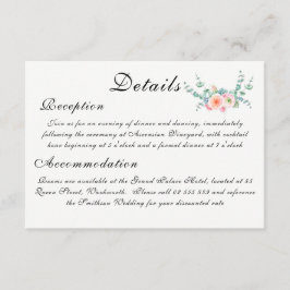Tarjeta De Recepción King Protea Watercolor Floral Elegant Wedding