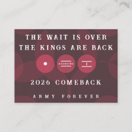 Tarjeta De Recepción Kings are Back ARIRANG Comeback Freebie Card